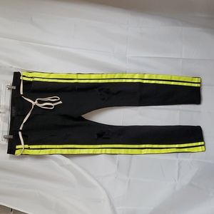 Thrt Black jeans Distressed W/ Green Stripes NWOT